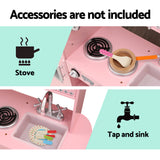 Keezi Kids Kitchen Play Set Wooden Pretend Toys Cooking Children Storage Pink - 45-Degree Angle