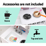 Keezi Kids Kitchen Play Set Wooden Pretend Toys Cooking Children Storage White - 45-Degree Angle