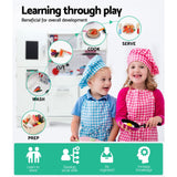 Keezi Kids Kitchen Play Set Wooden Pretend Toys Cooking Children Food White - Top-Down View