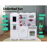 Keezi Kids Kitchen Play Set Wooden Pretend Toys Cooking Children Food White - 45-Degree Angle