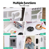Keezi Kids Kitchen Play Set Wooden Pretend Toys Cooking Children Food White - Rear View