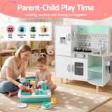 Keezi Kid Pretend Kitchen Wooden Play Sink Playset Dishwasher Toys Green - Low Angle