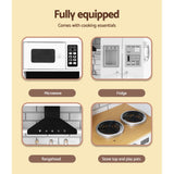 Keezi Kids Kitchen Play Set Wooden Pretend Toys Cooking Children Fridge White - Close-Up Angle