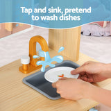 Keezi Kids Wooden Pretend Kitchen Play Sets Cooking Toys Pot Pan Bowls Oven Dishwasher 80CM Blue - 45-Degree Angle