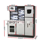 Keezi Kids Kitchen Play Set Wooden Pretend Toys Cooking Children Oven Fridge - Front View
