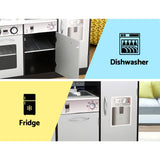 Keezi Kids Kitchen Play Set Wooden Pretend Toys Cooking Children Oven Fridge - Rear View