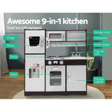 Keezi Kids Kitchen Play Set Wooden Pretend Toys Cooking Children Stove Fridge - Side View