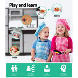 Keezi Kids Kitchen Play Set Wooden Pretend Toys Cooking Children Stove Fridge - 45-Degree Angle