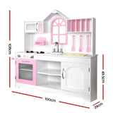 Keezi Kids Kitchen Play Set Wooden Pretend Toys Cooking Children Storage Cabinet - Front View