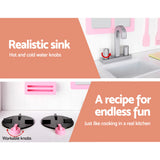 Keezi Kids Kitchen Play Set Wooden Pretend Toys Cooking Children Storage Cabinet - Top-Down View