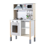 Keezi Deluxe Wooden Kids Kitchen Playset with Realistic Cooking Accessories