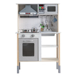 Keezi Deluxe Wooden Kids Kitchen Playset with Realistic Cooking Accessories