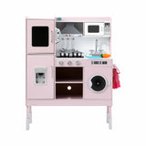 Keezi 102cm Wooden Pretend Kitchen Playset With Apron And Food Set1 Pink - Extra Image
