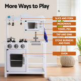 Keezi Kids Kitchen Play Set Wooden Pretend Toys Cooking Children Cookware Food - Top-Down View