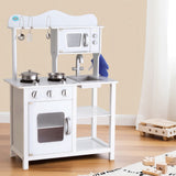 Keezi Kids Kitchen Play Set Wooden Pretend Toys Cooking Children Cookware Food - Low Angle