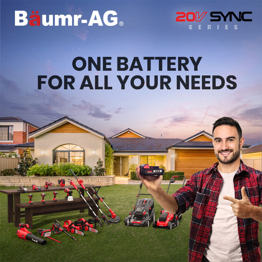 Baumr-AG LT3 20V SYNC Cordless Line Trimmer Whipper Snipper with Battery and Charger Kit