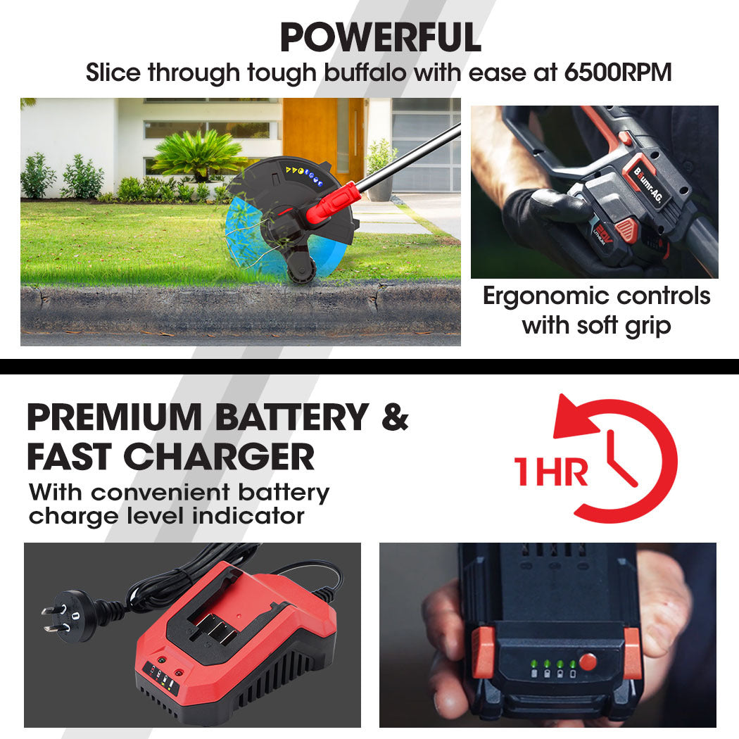 Baumr-AG LT3 20V SYNC Cordless Line Trimmer Whipper Snipper with Battery and Charger Kit