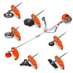 MTM 62cc 7in1 Brush Cutter Garden Multi-Tool , Pole Hedge & Line Trimmer, Bullhorn Handle, 12' Tree Trimming Pruning