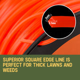 MTM 3.1mm x 120M Squared Tip Trimmer Line - Top-Down View