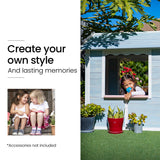 ROVO KIDS Cubby House, Outdoor Wooden DIY Timber Cottage Style Playhouse, for Children - Top-Down View