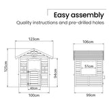 ROVO KIDS Cubby House, Outdoor Wooden DIY Timber Cottage Style Playhouse, for Children - Rear View