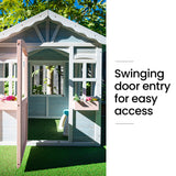 ROVO KIDS Cubby House, Outdoor Wooden DIY Timber Cottage Style Playhouse, for Children - Close-Up Angle