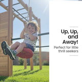 ROVO KIDS Ultimate Outdoor Monkey Bars Playset Frame, with Climbing Wall, Disc Swing, Rope Ladder - Side View