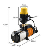 PROTEGE Multi Stage High Pressure Water Pump for Farm Garden Irrigation - Rear View