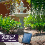 PROTEGE 3 Tier Solar Powered Water Feature Fountain Bird Bath - Light Grey - Side View