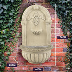 PROTEGE Classic Solar Powered Water Feature Fountain, Wall Mount or Freestanding with Lighting