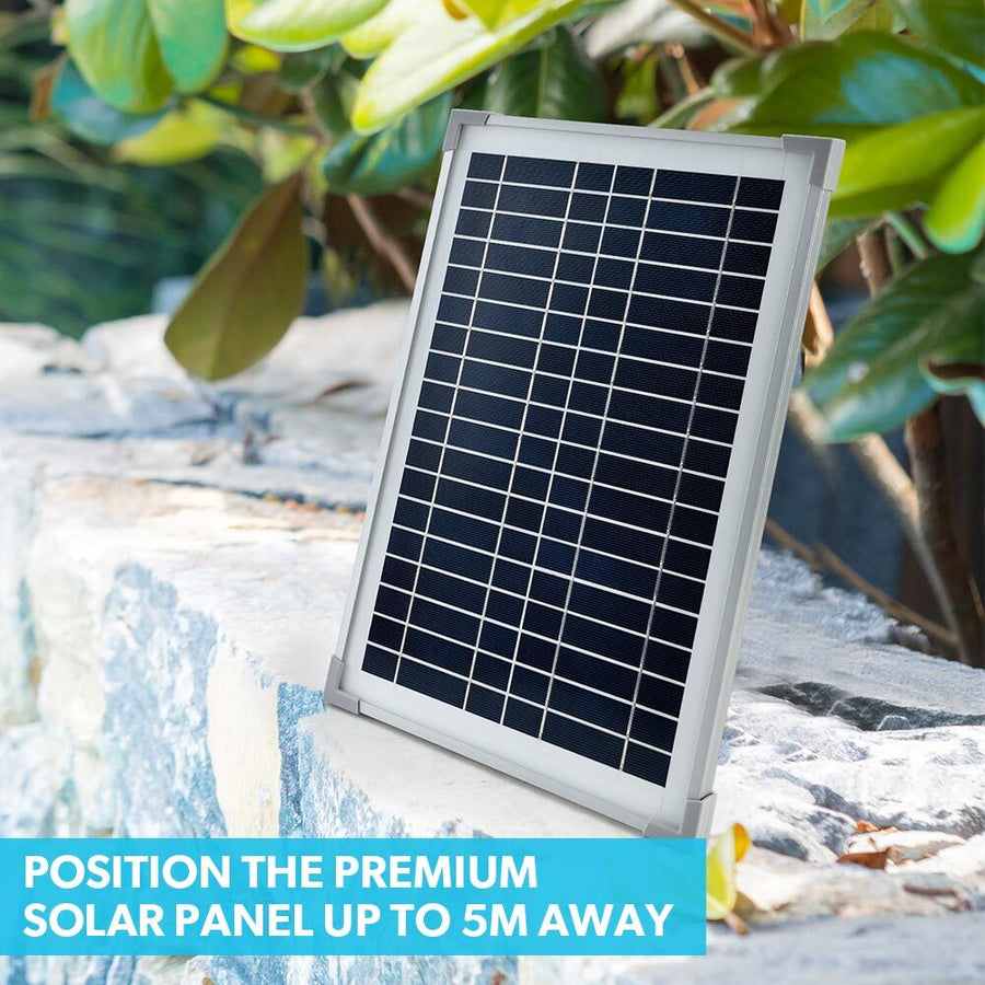 PROTEGE 20W Solar Powered Water Fountain Pump Pond Kit with Eco Filter Box