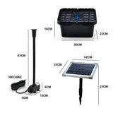 PROTEGE 20W Solar Powered Water Fountain Pump Pond Kit with Eco Filter Box - Rear View