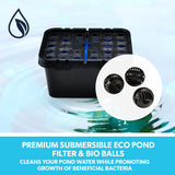 PROTEGE 20W Solar Powered Water Fountain Pump Pond Kit with Eco Filter Box - Low Angle