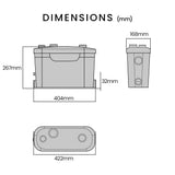 PROTEGE Grey Water Pump, with 3 Inlet, for House, Bathroom, Shower, Sink, Washing Machine - Rear View