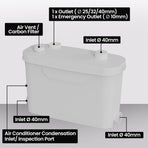 PROTEGE Grey Water Pump, with 3 Inlet, for House, Bathroom, Shower, Sink, Washing Machine
