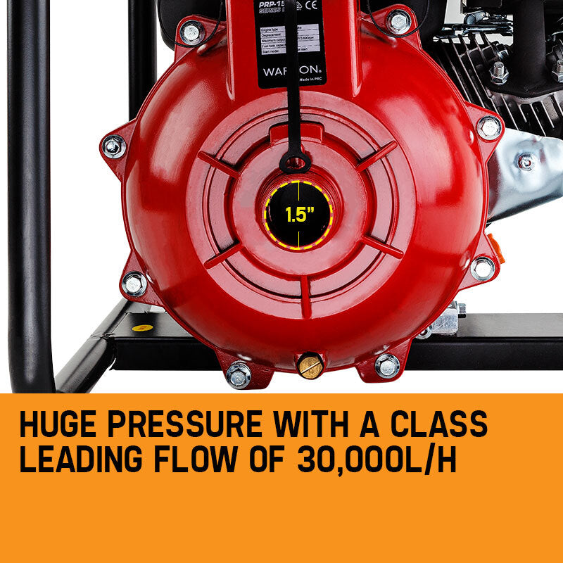 WARTON 8HP 1.5' 1' Petrol High Pressure Water Transfer Pump Fire Fighting Irrigation