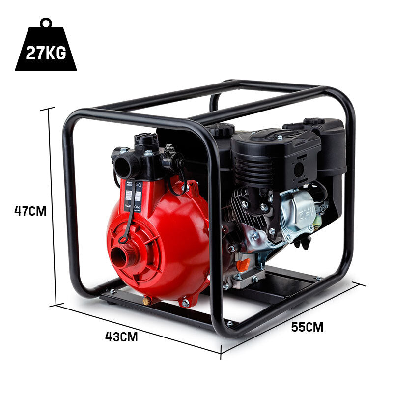 WARTON 8HP 1.5' 1' Petrol High Pressure Water Transfer Pump Fire Fighting Irrigation