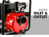WARTON 8HP 3' Petrol Water Transfer Pump High Flow Irrigation - 45-Degree Angle
