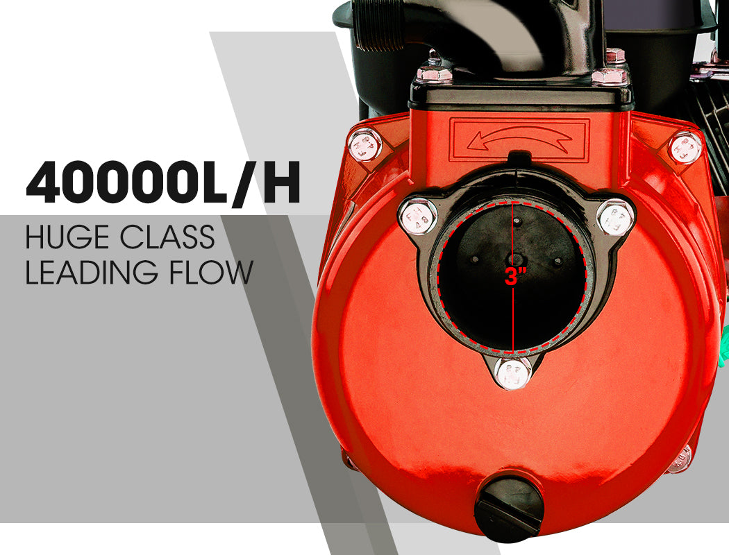 WARTON 8HP 3' Petrol Water Transfer Pump High Flow Irrigation