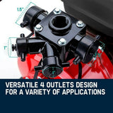 WARTON Petrol High Pressure Water Pump 8HP 4 Outlet for Irrigation and Fire Fighting - PRP-45P - Top-Down View