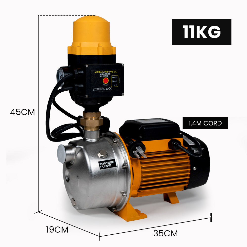 PROTEGE 2350W High Pressure Potable Water Jet Pump, with Auto Digital Controller, for Rainwater Tank, Grey Water, Irrigation
