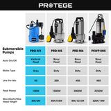 PROTEGE Tight Access Clean/Grey Water Submersible Sump Pump, Vertical Float Switch - Extra Image