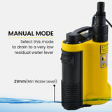 PROTEGE Tight Access Dirty Water Submersible Sump Pump, Integrated Float Switch - 45-Degree Angle