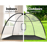 Everfit 3.5m Golf Practice Net Portable Training Aid Driving Target Tent Black - 45-Degree Angle