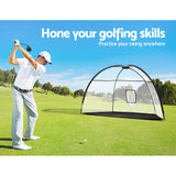 Everfit 3.5m Golf Practice Net Portable Training Aid Driving Target Tent Black - Rear View