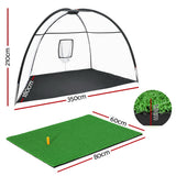 Everfit 3.5m Golf Practice Net with Driving Mat Training Aid Target Hitting - Front View