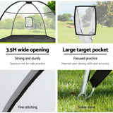 Everfit 3.5m Golf Practice Net with Driving Mat Training Aid Target Hitting - Rear View