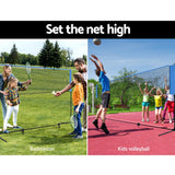 Everfit 3m Badminton Tennis Net Portable Volleyball Kit Adjustable Height - 45-Degree Angle
