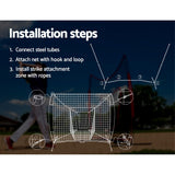 Everfit 7ft Baseball Net Pitching Kit with Stand Softball Training Aid Sports - Rear View
