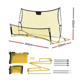 Everfit 2.1m Football Soccer Net Portable Goal Net Rebounder Sports Training Yellow - Front View